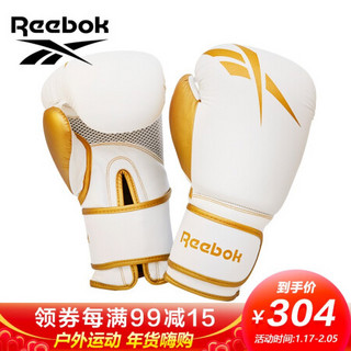 锐步（Reebok）拳击手套 成人散打搏击UFC比赛专业拳套打沙包拳击靶拳套14oz盎司 金色/白色RSCB-11117GD-14