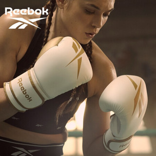 锐步（Reebok）拳击手套 成人散打搏击UFC比赛专业拳套打沙包拳击靶拳套14oz盎司 金色/白色RSCB-11117GD-14