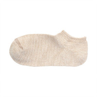無印良品 MUJI 無印良品  女式 合脚直角粗细不均纱线 运动船袜 浅米色 23-25cm