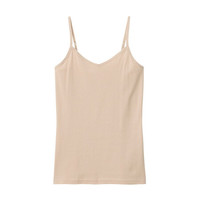 无印良品 無印良品 MUJI 女式 棉质凉爽 吊带衫 淡黄色 XS