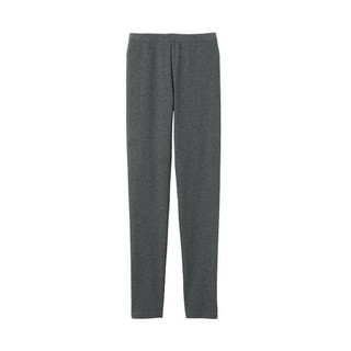 無印良品 MUJI  女式 弹力罗纹 十分长收腿裤 炭灰色 S