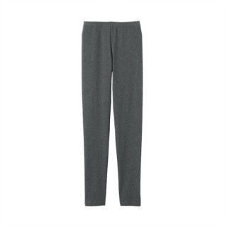 無印良品 MUJI  女式 弹力罗纹 十分长收腿裤 炭灰色 S