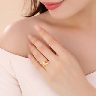 潮宏基 CHJ JEWELLERY 倒影玫瑰 足金黄金戒指女款 计价 SRG30004668 约3.1g