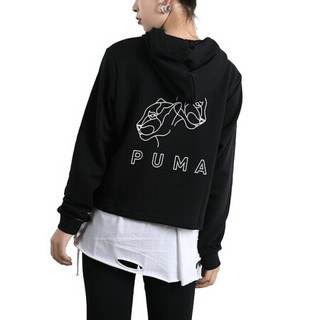 PUMA 彪马 女子 基础系列 STYLE CAT Hoodie Wmns 运动 卫衣/套头衫 587162 01黑色 XS码(欧洲码)