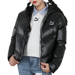 PUMA 彪马 女子 生活系列 Classics Shine Down Jacke 运动 羽绒外套 599144 01 黑色 XL码(亚洲码)