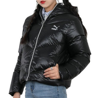 PUMA 彪马 女子 生活系列 Classics Shine Down Jacke 运动 羽绒外套 599144 01 黑色 XL码(亚洲码)