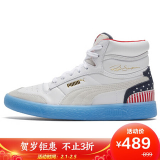 彪马 PUMA 黑标 男女同款 Ralph Sampson Mid 4th of 运动 休闲鞋 374073 01白-粗呢蓝-红 38码 UK5码