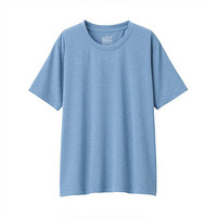 无印良品 MUJI 女式 吸汗速干 短袖T恤 萨克森蓝 XL