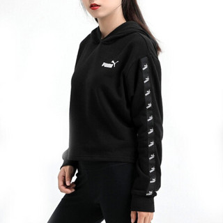 彪马 PUMA 女子 基础系列 Amplified Cropped Hoody T 运动 卫衣 586592 01黑色 L码(亚洲码)