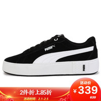 彪马 PUMA 女子 基础系列 PUMA Smash Platform v2 SD 运动 休闲鞋 373037 04黑色-彪马白 37码 UK4码