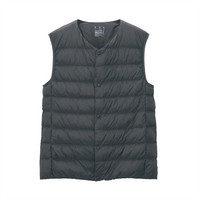 无印良品 無印良品 MUJI 男式 轻量 便携 无领背心 深灰色 S