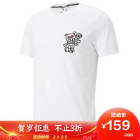 彪马 PUMA 黑标 男子 PUMA x MR DOODLE Tee 运动 短袖T恤 598683 02 白色 S码