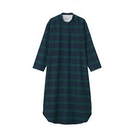 MUJI 無印良品 女士纯棉睡裙 FDA30C0A 深绿色 L-XL