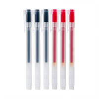無印良品 MUJI 無印良品 凝胶中性墨水圆珠笔6支装·笔帽式 黑色/红色各3支装 0.5mm