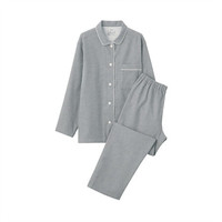 無印良品 MUJI 無印良品  女式 无侧缝法兰绒 睡衣 灰色 L-XL