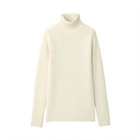 無印良品  無印良品 MUJI 女士高领毛衣 BAA04A0A 米白 L