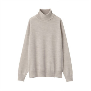 MUJI 無印良品 女士高领毛衣 BAG05A0A 燕麦色 XS
