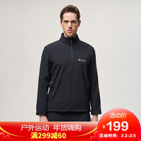 探路者(TOREAD)软壳服 20秋冬男女情侣款加绒外套 户外防风保暖夹克 TAEI91021 黑色(男)XL