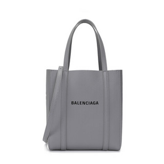 巴黎世家 BALENCIAGA 女士Everyday系列灰色柔滑双层小牛皮极小号手提单肩斜跨托特包 551815 D6W2N 1165