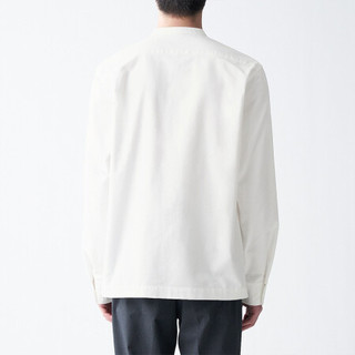無印良品 MUJI 無印良品  男式 棉水洗牛津 立领开领衬衫 白色 M