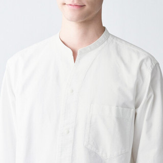 無印良品 MUJI 無印良品  男式 棉水洗牛津 立领开领衬衫 白色 M