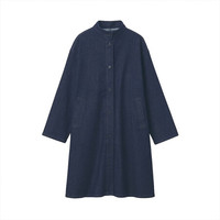 无印良品 無印良品 MUJI 女式 弹力牛仔 大衣 深藏青色 XS-S