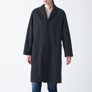 無印良品 MUJI 無印良品  男女通用 印度棉 牛仔 大衣 黑色 L-XL