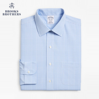 Brooks Brothers/布克兄弟男士免烫格纹长袖正装衬衫1000064203 4003-蓝色 17/34