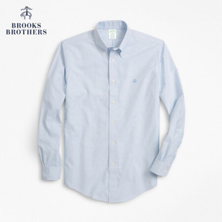 Brooks Brothers/布克兄弟男士修身免烫牛津纺休闲衬衫1000068991 4003-蓝色 XL