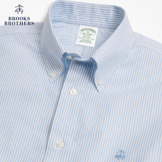 Brooks Brothers/布克兄弟男士修身免烫牛津纺休闲衬衫1000068991 4003-蓝色 XL