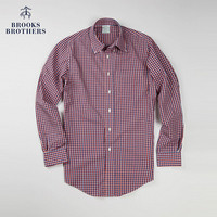 Brooks Brothers/布克兄弟男士修身免烫格纹休闲衬衫1000061613 B115-紫色细格纹 XL