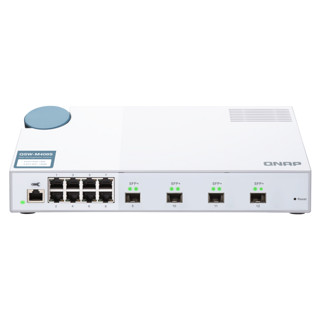 QNAP威联通QSW-M408S入门款 Web 管理型交换机内建 4 个10GbE SFP+ 光纤端口及 8个1GbE以太网络端口