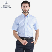 Brooks Brothers/布克兄弟男士免烫短袖休闲衬衫1000006040 4000-浅蓝色 17H