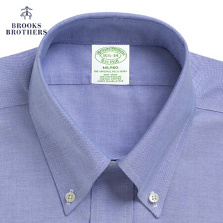 Brooks Brothers/布克兄弟男士扣结领Supima棉免烫衬衫1000001938 4003-蓝色 15/H/2