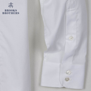 Brooks Brothers/布克兄弟男士奢品埃及制造纯棉修身长袖衬衫 B123-白色 15/H/2