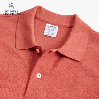 Brooks Brothers/布克兄弟男士纯色logo款修身短袖Polo衫 B645-红色 XXL