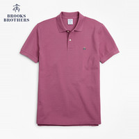 Brooks Brothers/布克兄弟男士纯色logo款修身短袖Polo衫 B505-紫色 XL