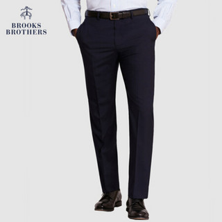 Brooks Brothers/布克兄弟男士平纹针织绵羊毛直筒西装裤长裤通勤 4004-藏青色 4034