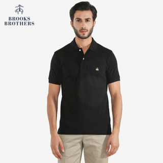 Brooks Brothers/布克兄弟男士Supima棉短袖Polo衫1000029185 2002-黑色 L