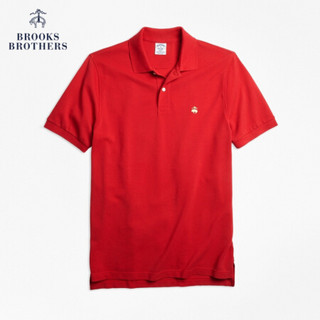 Brooks Brothers/布克兄弟男士修身Supima棉短袖Polo衫1000029185 6003-红色 XS