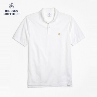 Brooks Brothers/布克兄弟男士修身Supima棉短袖Polo衫1000029185 1001-白色 L