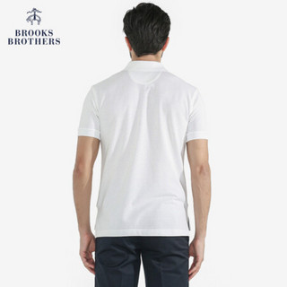 Brooks Brothers/布克兄弟男士修身Supima棉短袖Polo衫1000029185 1001-白色 L