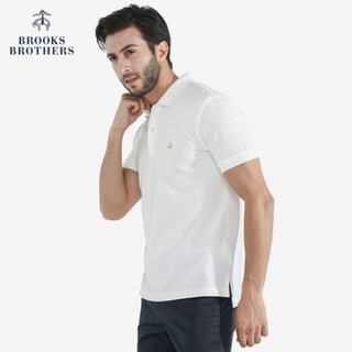 Brooks Brothers/布克兄弟男士修身Supima棉短袖Polo衫1000029185 1001-白色 XL