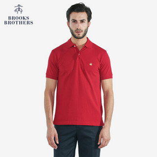 Brooks Brothers/布克兄弟男士修身Supima棉短袖Polo衫1000029185 6003-红色 XS