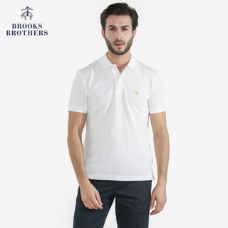 Brooks Brothers/布克兄弟男士修身Supima棉短袖Polo衫1000029185 1001-白色 XL