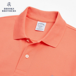 Brooks Brothers/布克兄弟男士Supima棉纯色logo款短袖Polo衫休闲 6006-茜色 M