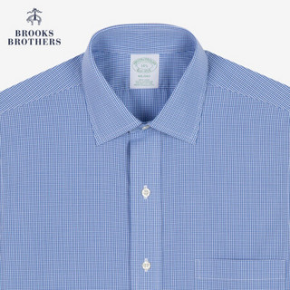 Brooks Brothers/布克兄弟免烫Supima棉正装短袖衬衣衬衫 09-4003蓝色 17