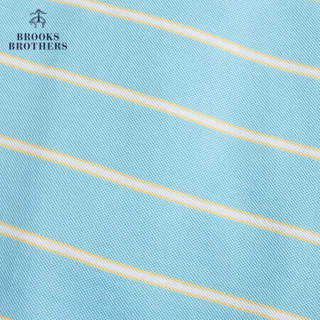 Brooks Brothers/布克兄弟男士Supima棉条纹短袖Polo衫1000063081 B465-天蓝色 XXL