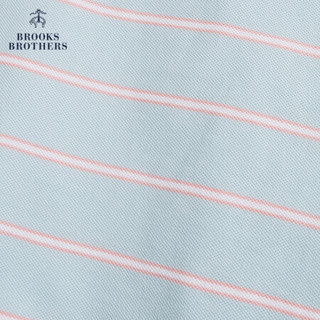 Brooks Brothers/布克兄弟男士Supima棉条纹短袖Polo衫1000063081 B465-浅蓝色 XL