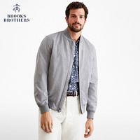 Brooks Brothers/布克兄弟男士20春新羊毛纯色飞行员夹克休闲外套 0001-浅灰色 M